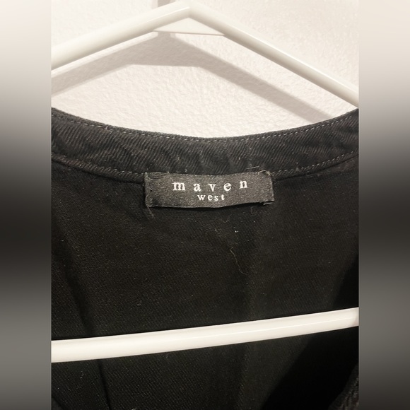 Maven West 100% Tencel Black Fringe Shirt - Picture 2 of 6